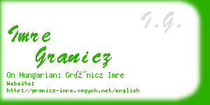 imre granicz business card